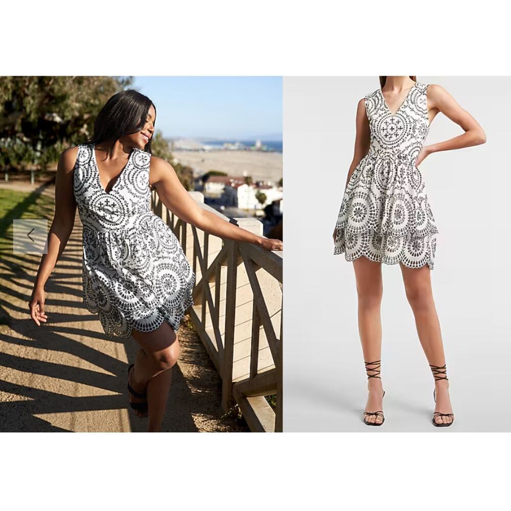 Express Black and White Mini Dress